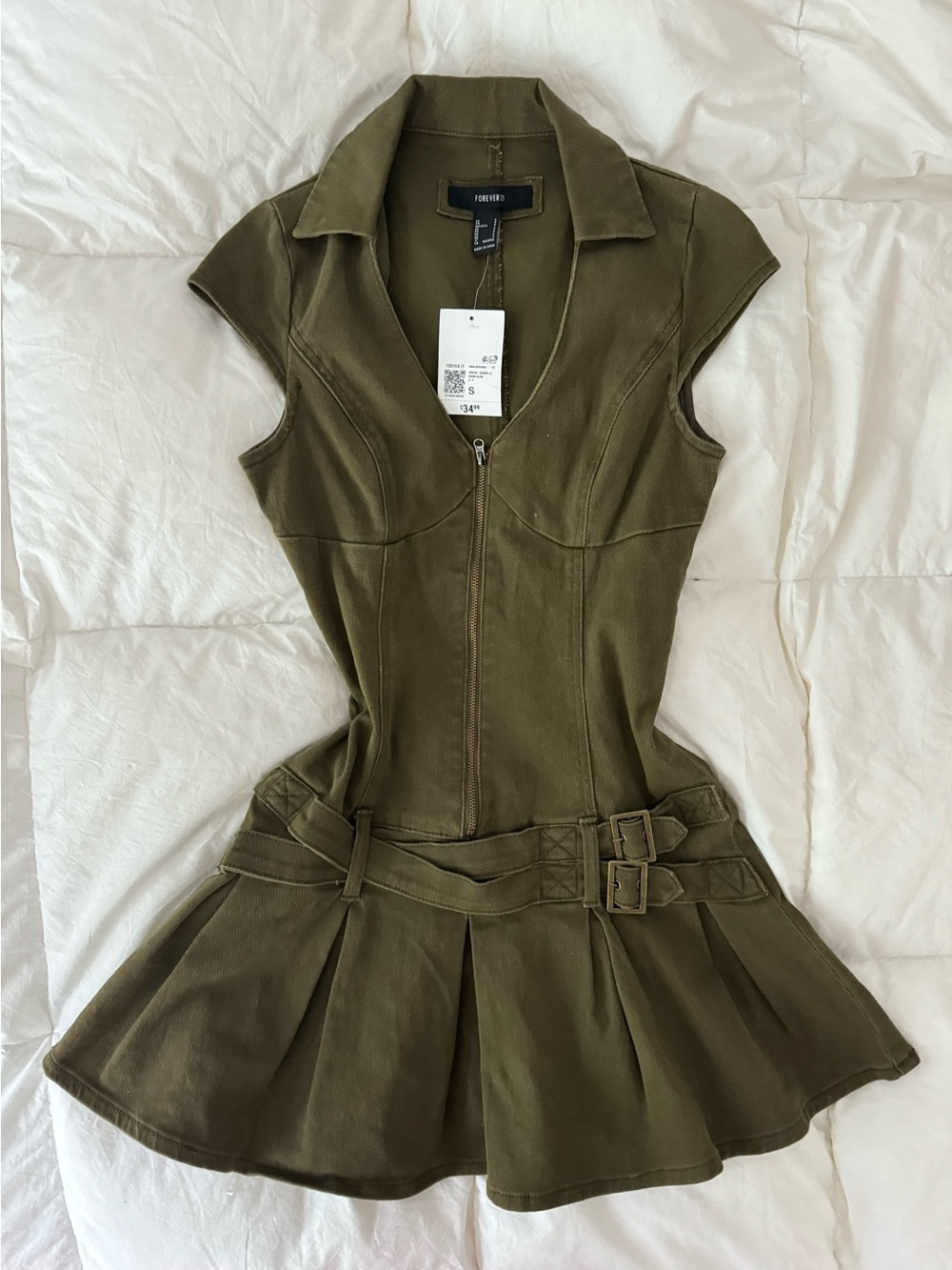 NWT Collared Zip Up Mini Dress